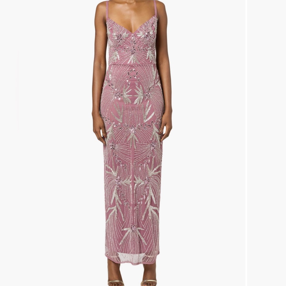 BEAUUT Pink Beaded Gown